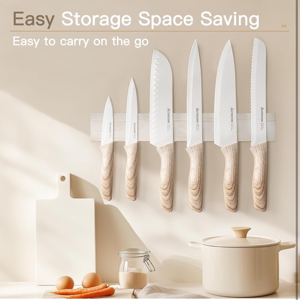 Astercook Knife Set 13 Piece Kitchen Knives Set, Ceramic Coating Stainle…​​ - Picture 4 of 7